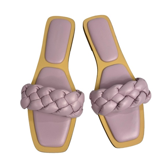 NWOT Kelly Rowland For JustFab Womens Lilac Snow Persephone Braided Flat Sandal - Picture 3 of 10